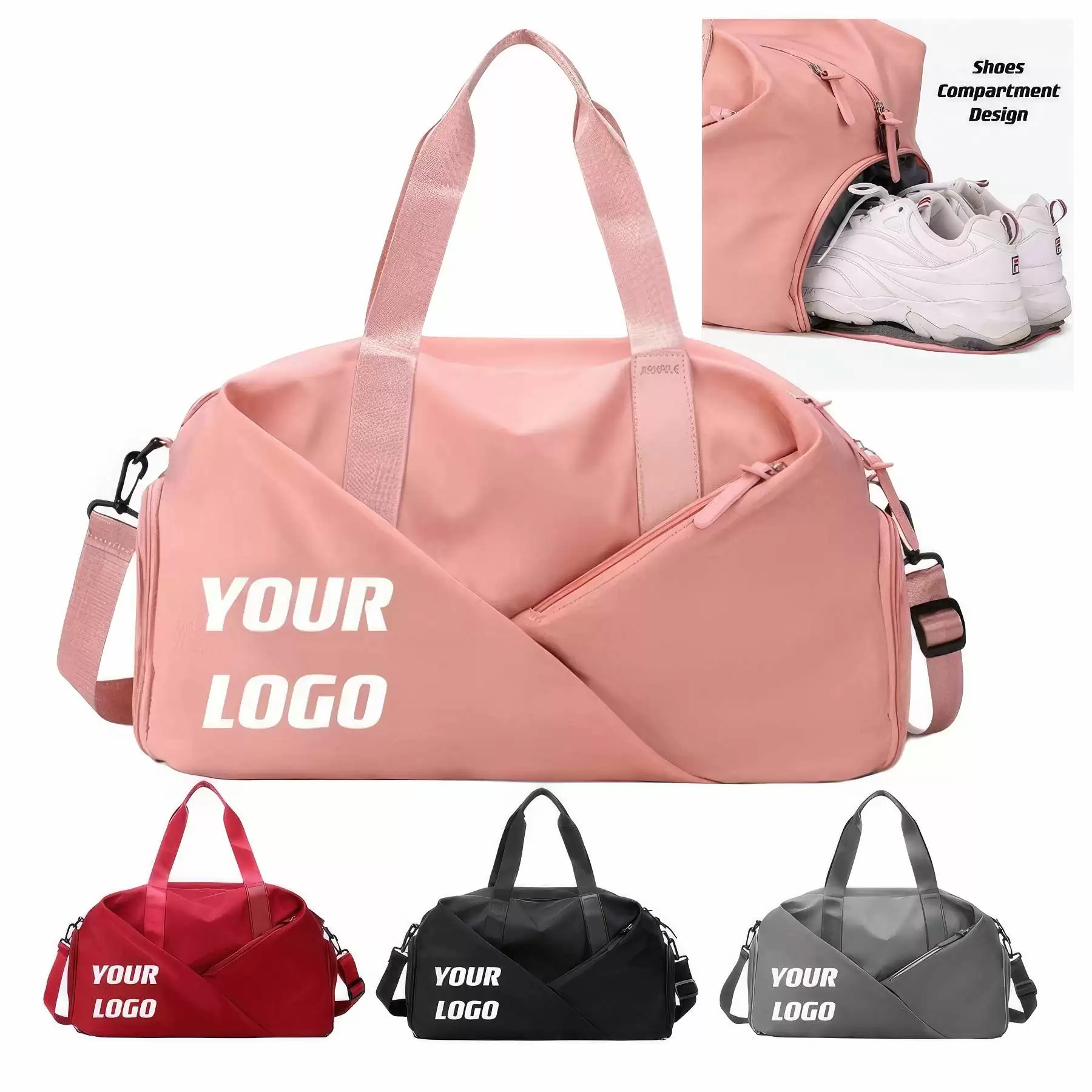 Sports Duffle Bag & Shoes Compartment & Wet Pocket