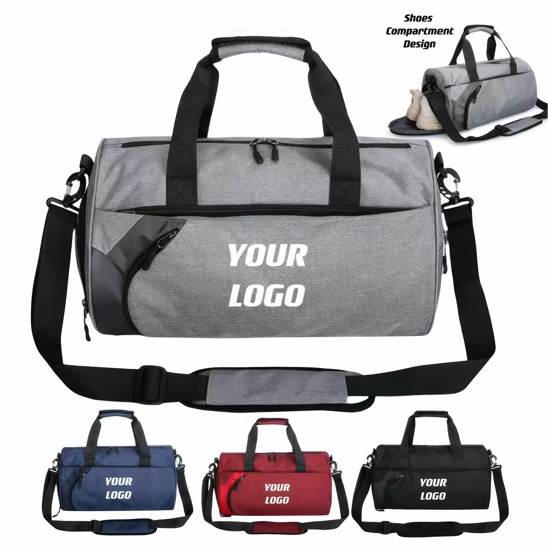 Sports Gym Bag With Wet Pocket & Shoes Compartment For Men