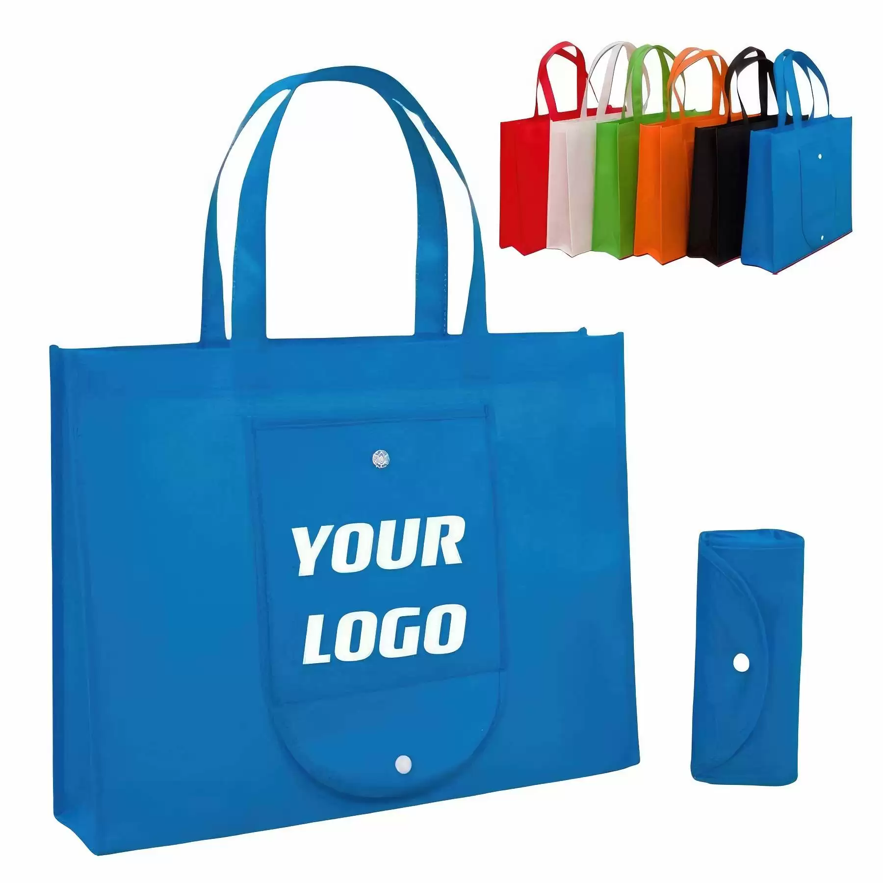 Non-woven Tote Bag / Foldable And Customizable 17.7 x 13.7 x 4.3 inch