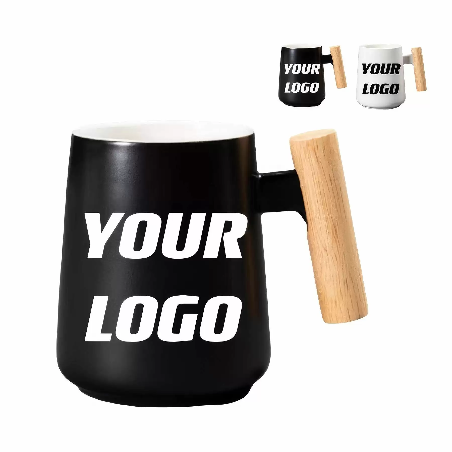 Ceramic Mug With Wooden Handle