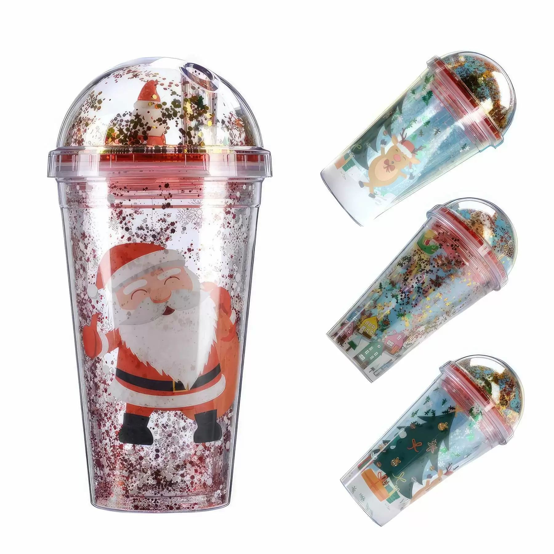 Custom Transparent Christmas Straw Tumbler