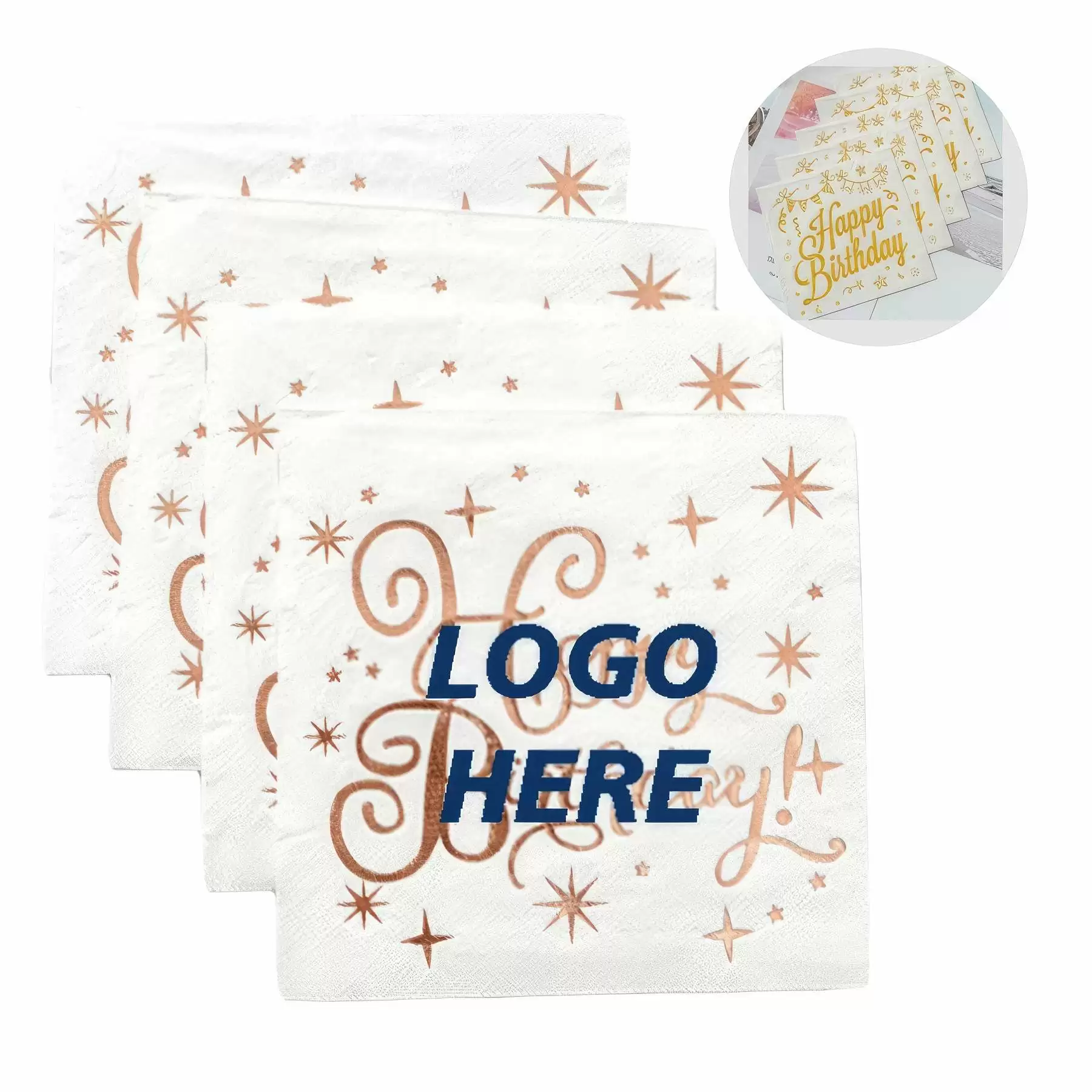 Custom Gold Stamping Disposable Paper Napkins