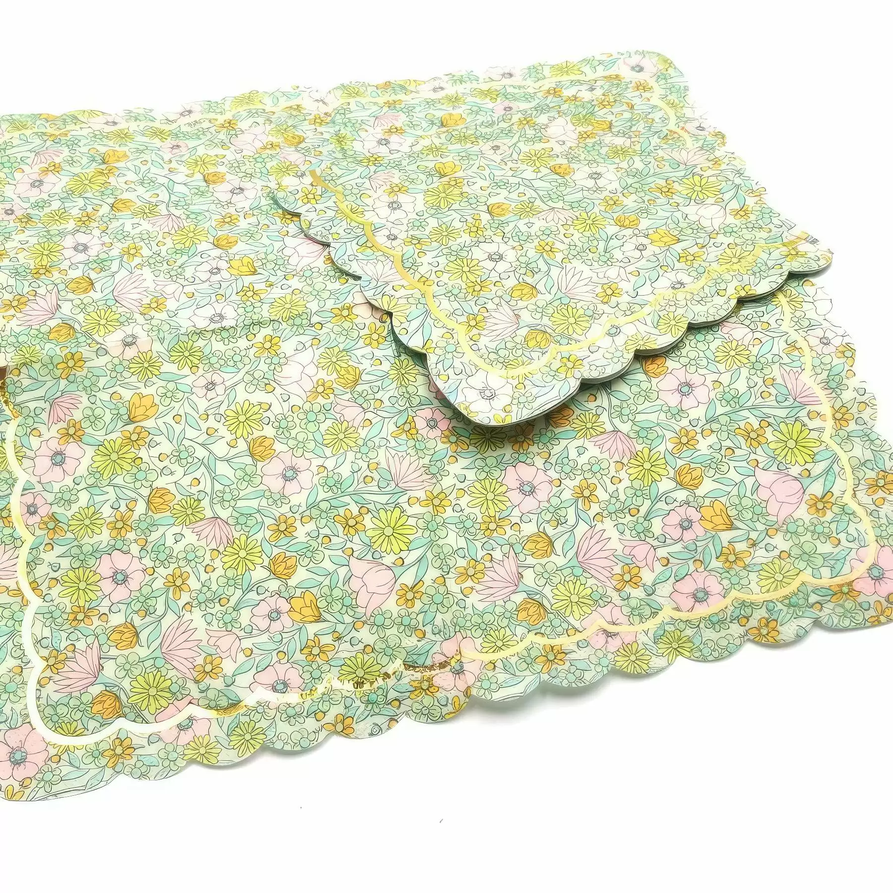 Custom Scalloped Gold Foil Disposable Paper Napkins - Image 2