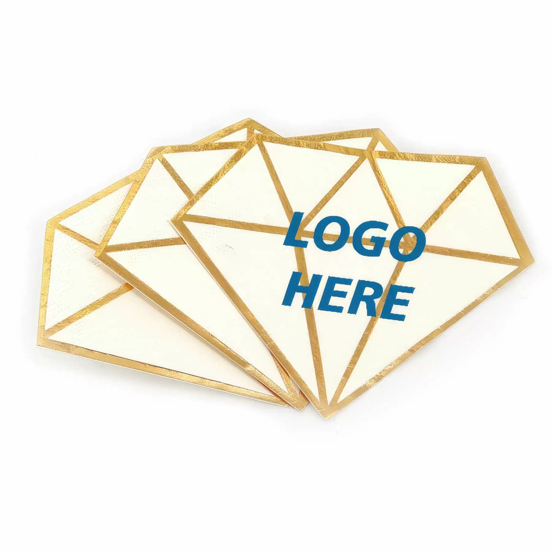 Custom Gold Foil Diamond Die Cut Paper Party Napkins