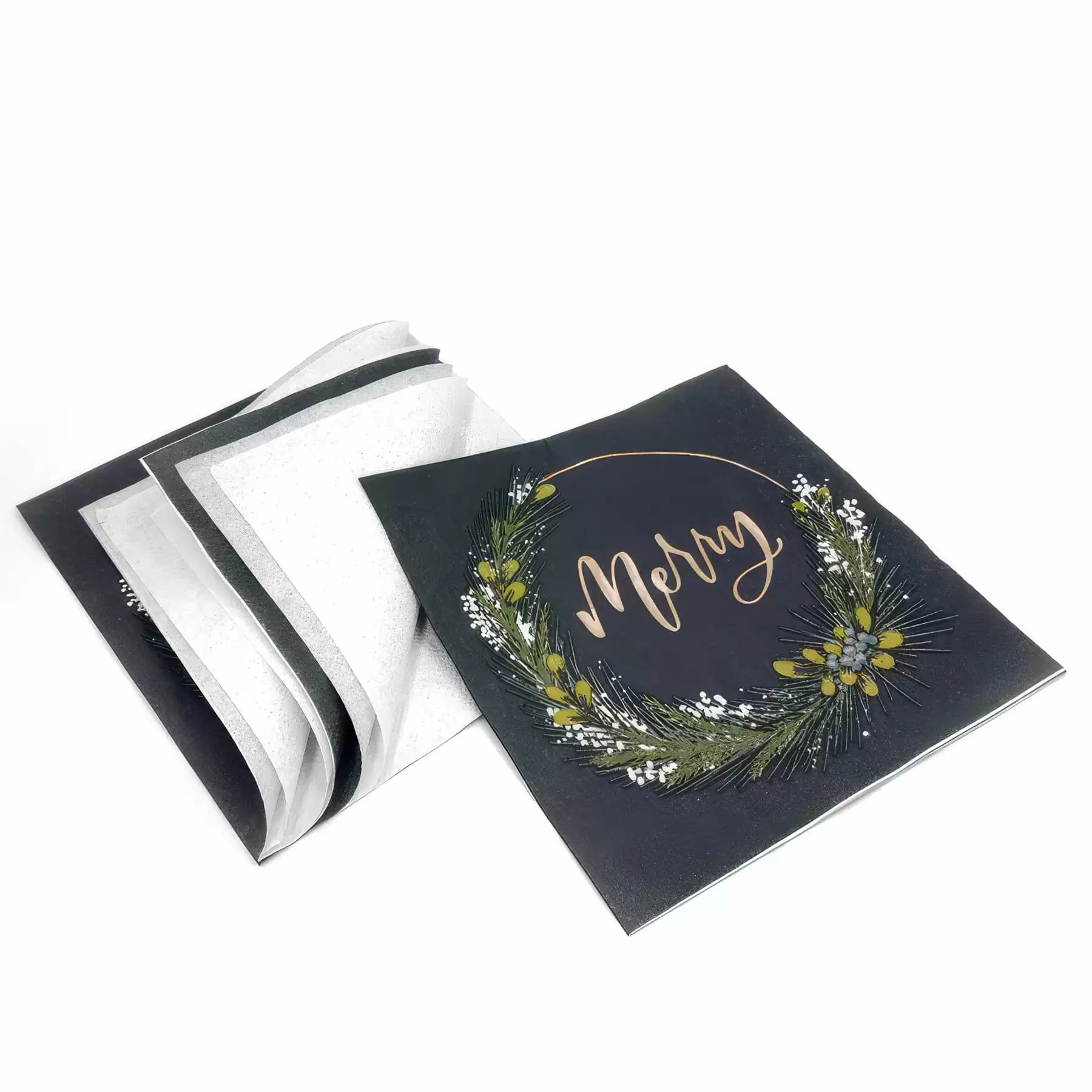 Custom Gold Foil Disposable Floral Paper Napkins - Image 2