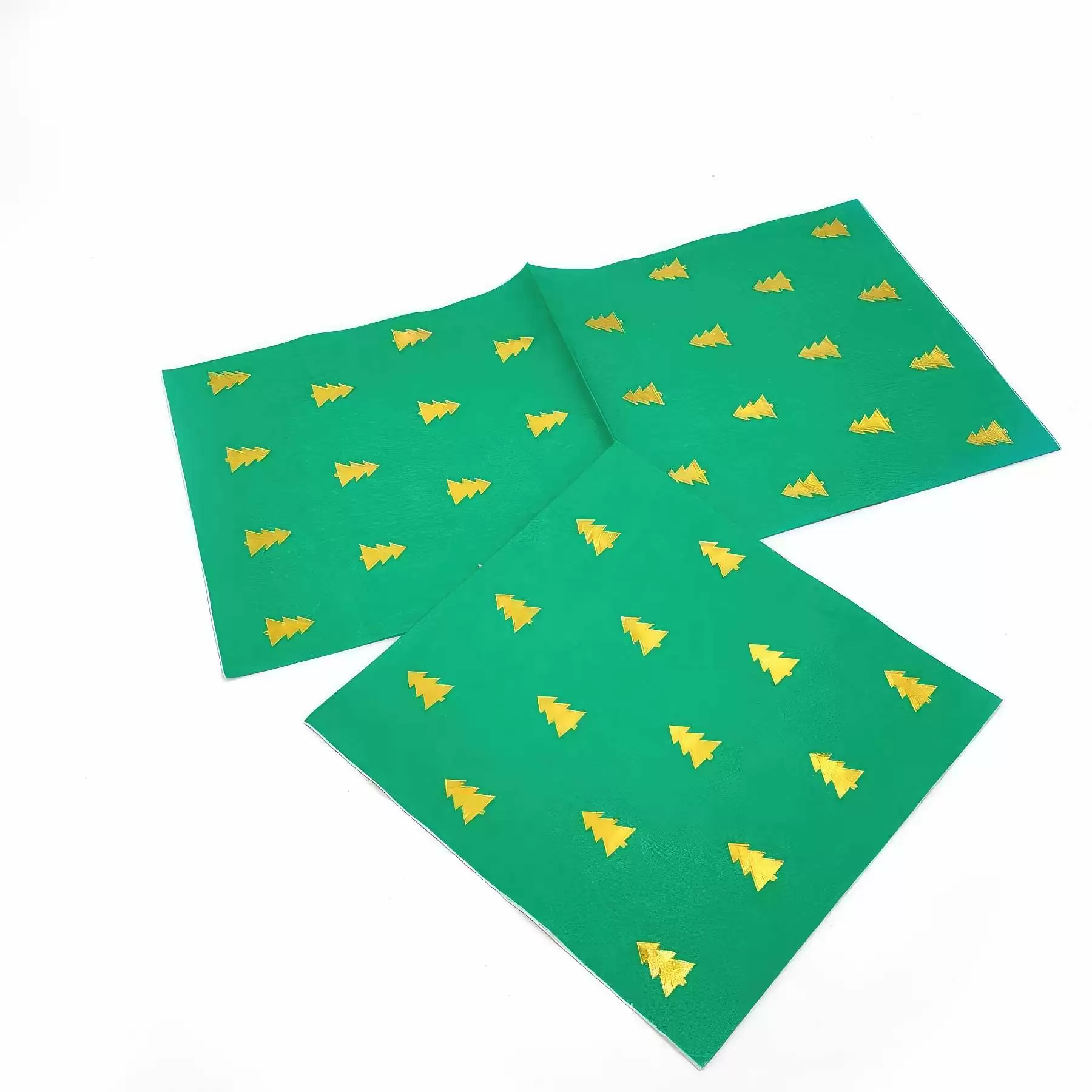 Custom Gold Foil Christmas Tree Paper Dinner Napkins - Image 2