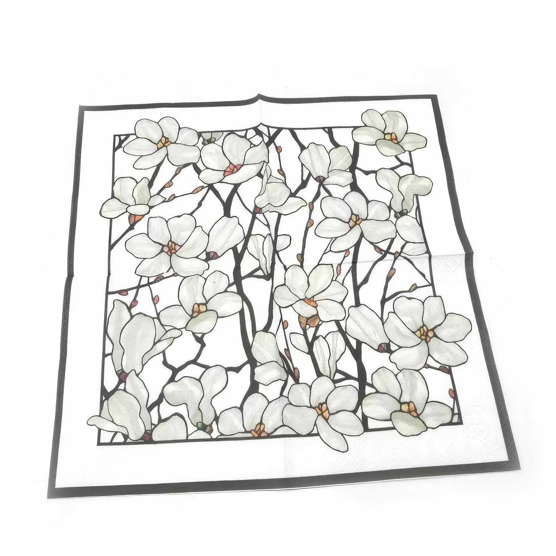 Custom Gold Foil Disposable Floral Paper Napkins - Image 2