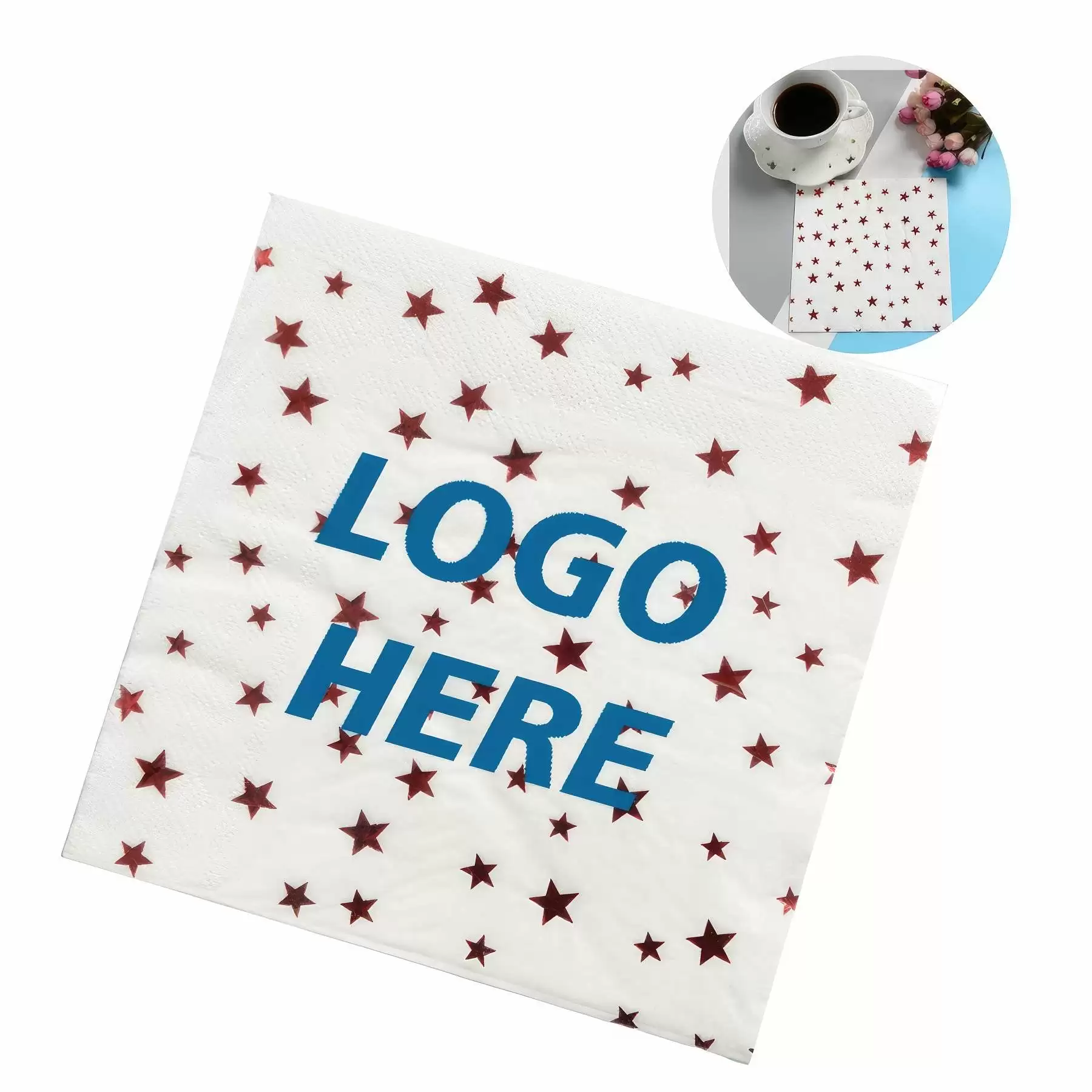 Custom Gold Star Luncheon Napkins Paper