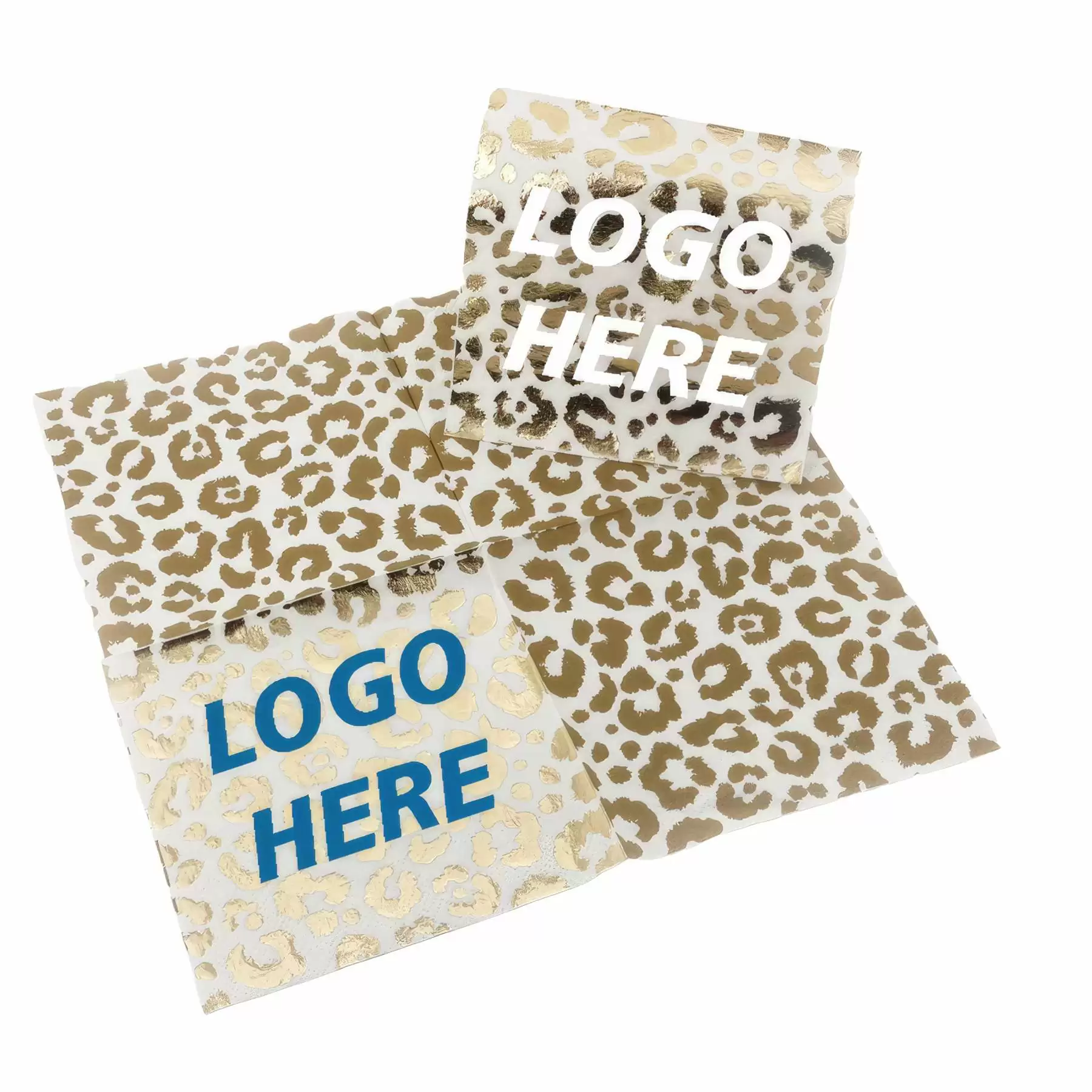 Custom Gold Foil Cheetah Print Paper Napkins