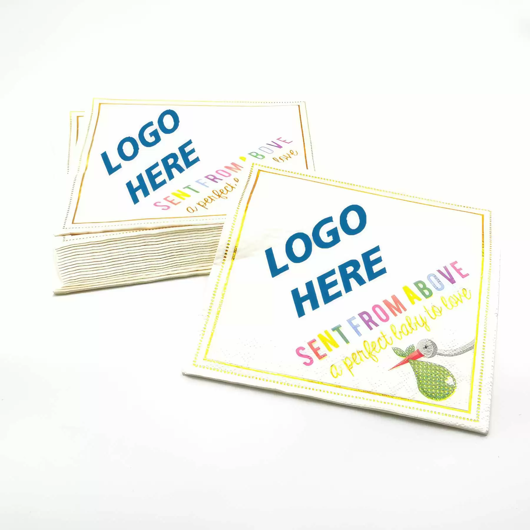 Custom Gold Foil Disposable Paper Napkins