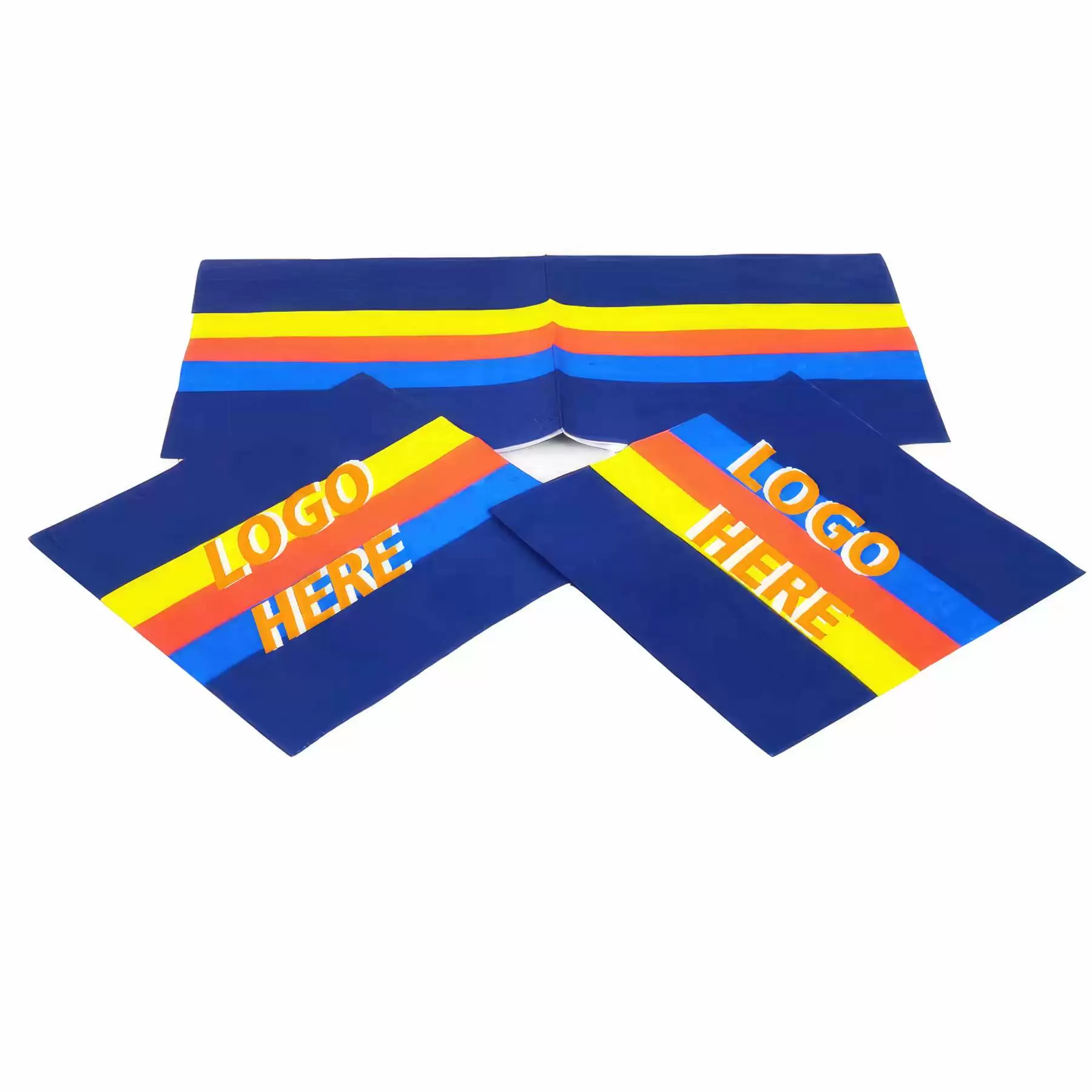 Custom Gold Foil Colorful Stripes Paper Napkins