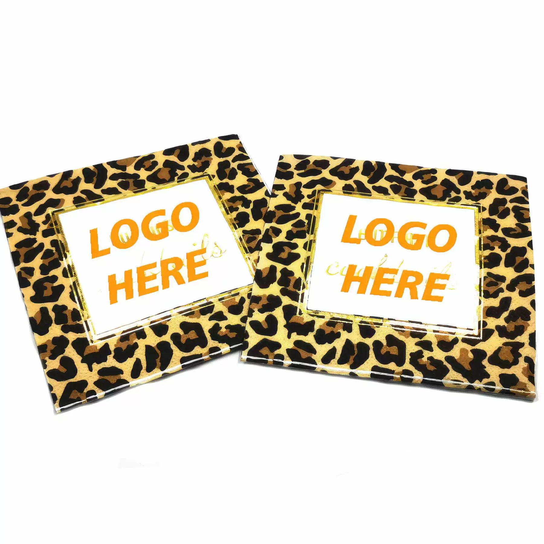 Custom Gold Foil Cheetah Print Paper Napkins