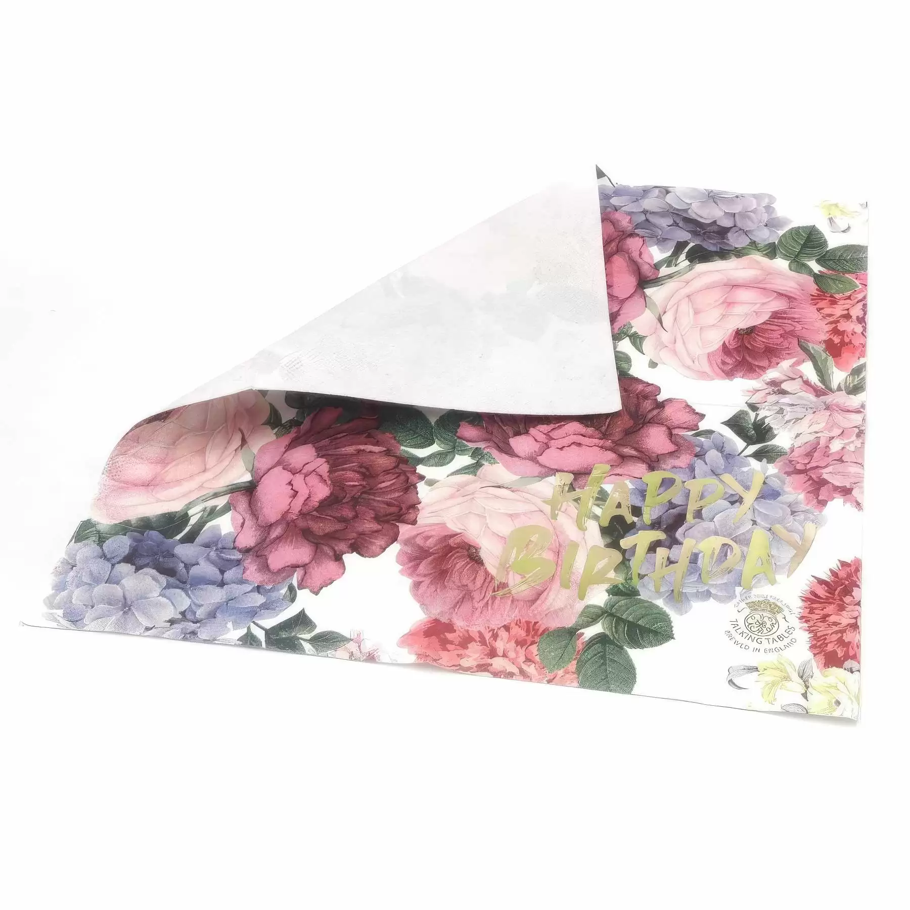 Custom Gold Foil Disposable Floral Paper Napkins - Image 2