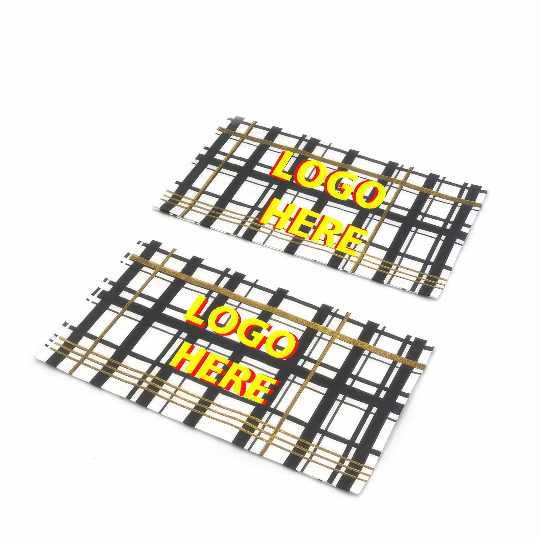 Custom Gold Foil Black And White Stripe Paper Napkins