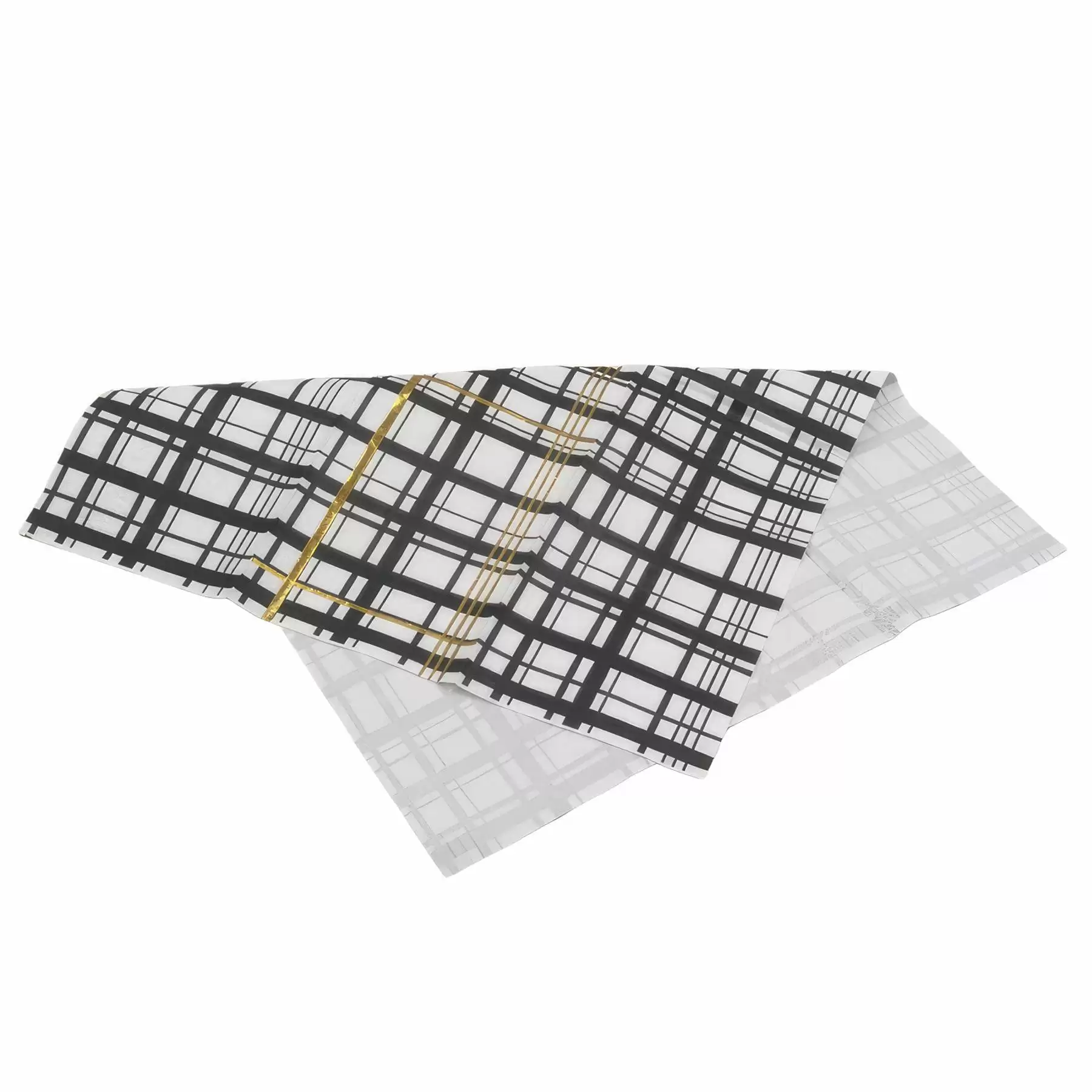 Custom Gold Foil Black And White Stripe Paper Napkins - Image 2