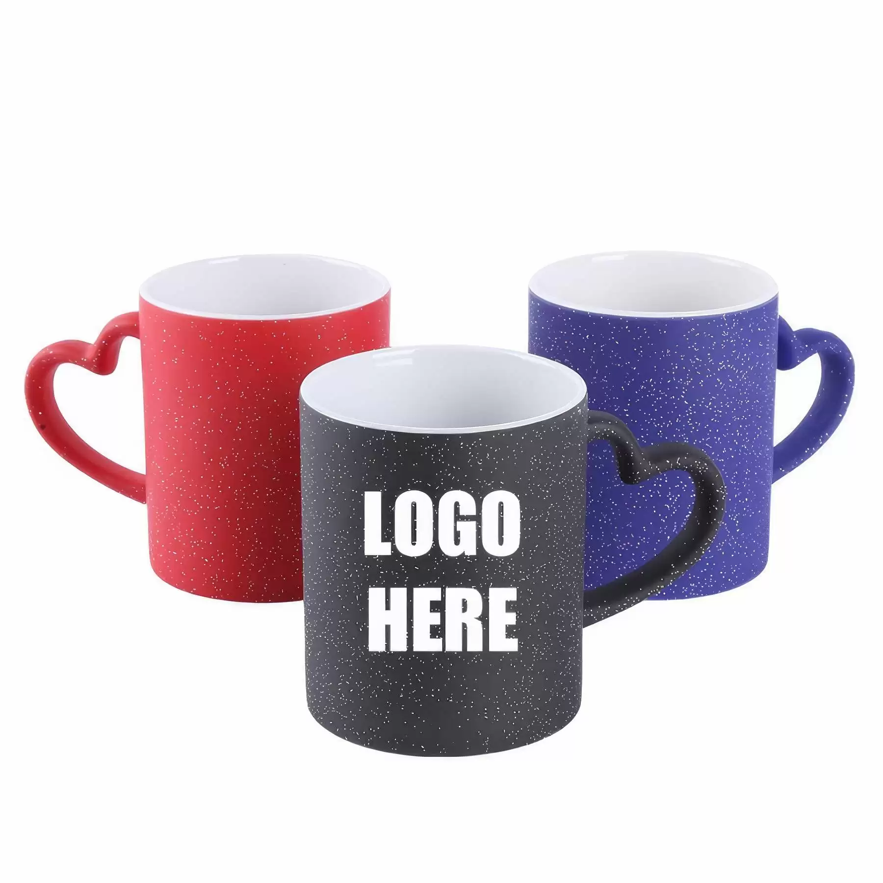 Custom 12 oz Ceramic Mug Coffee Cup With Heart Handle