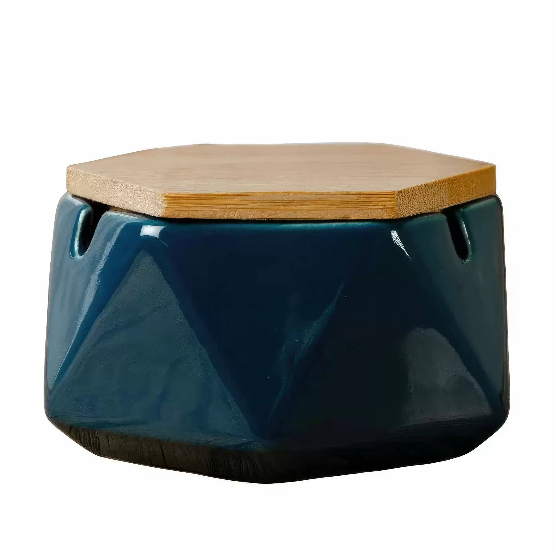 Custom Handmade Ceramic Ashtray With Bamboo Lid - Image 2