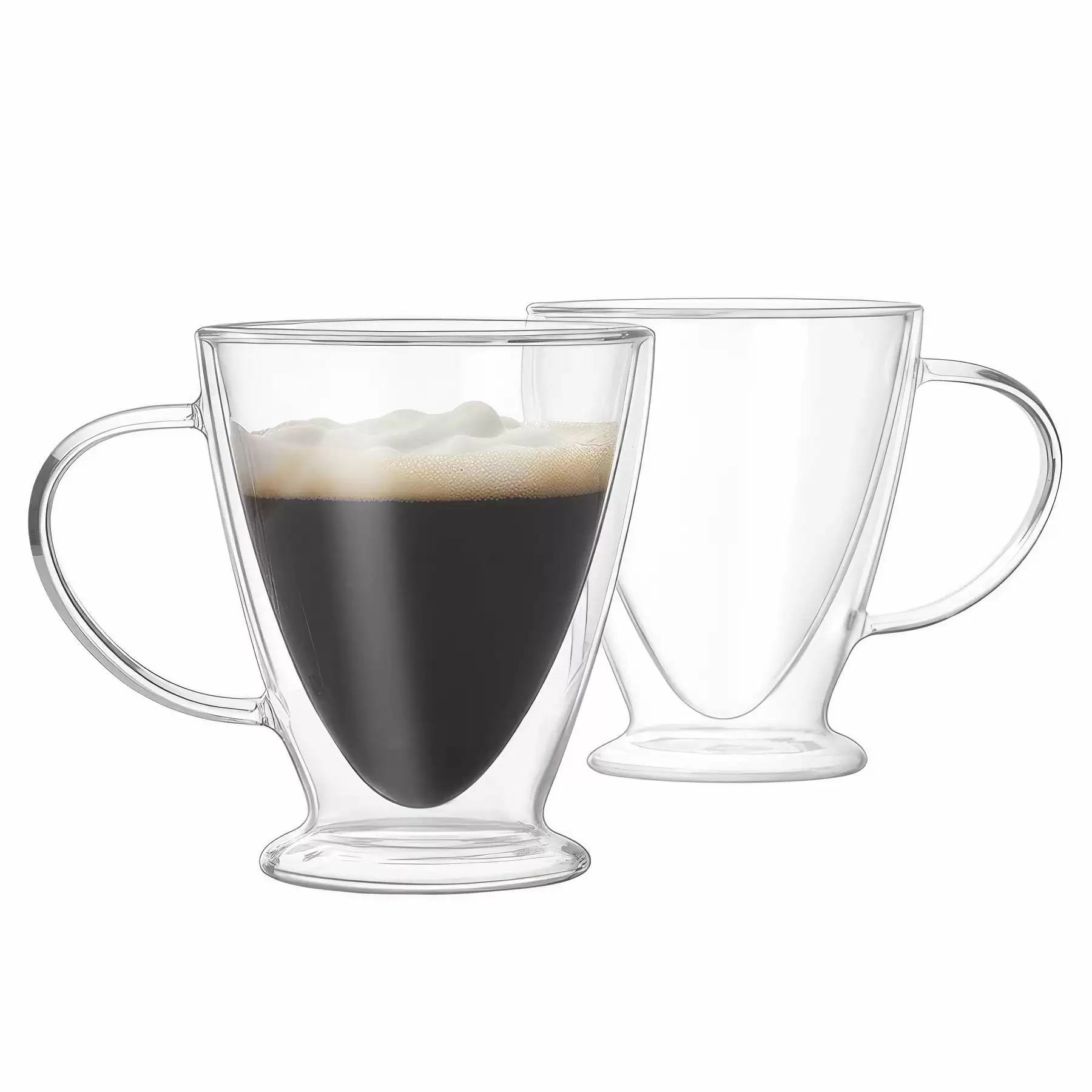 Custom 10 oz Double Wall Glass Coffee Mugs - Image 2
