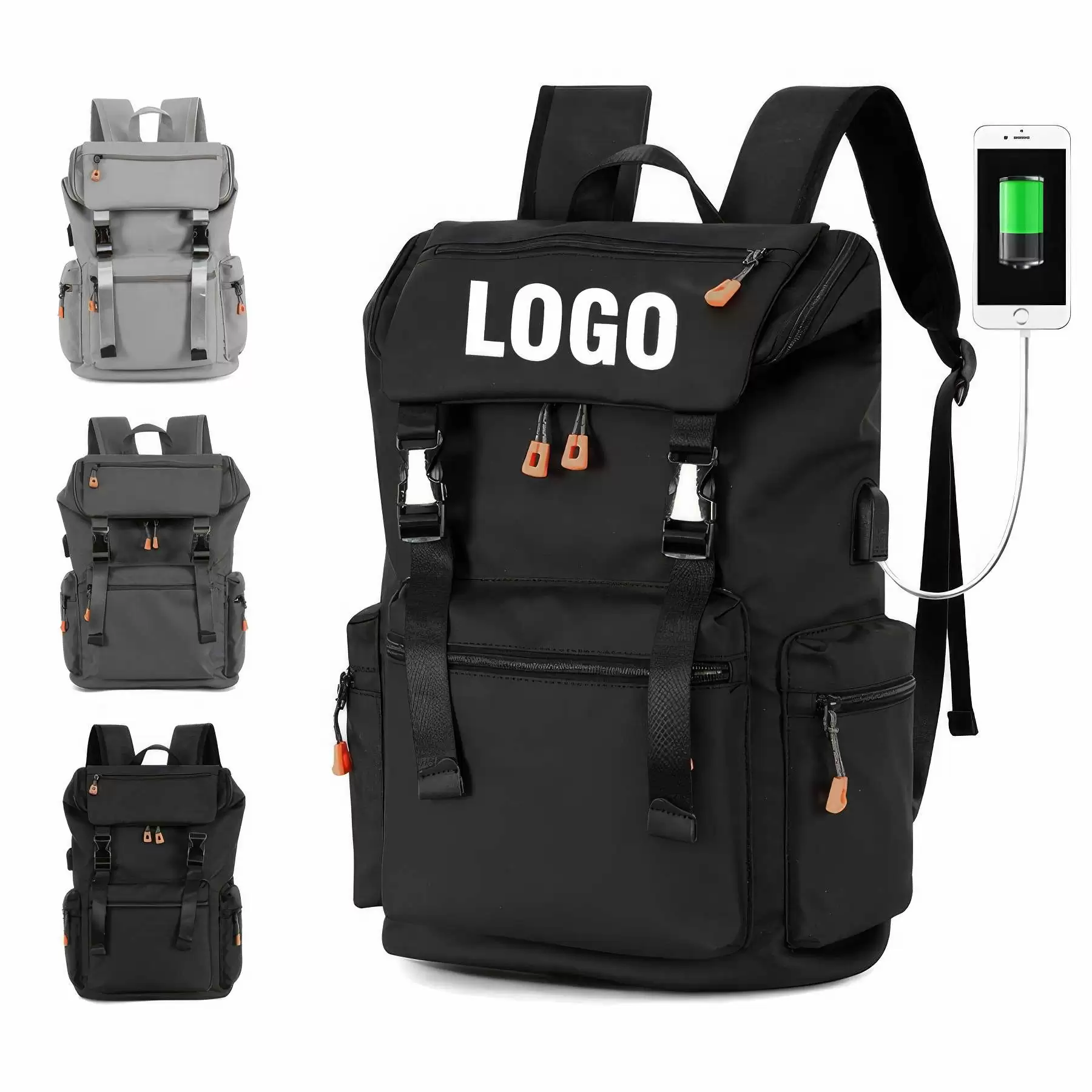 Custom Waterproof Laptop Backpack with USB Charging Port