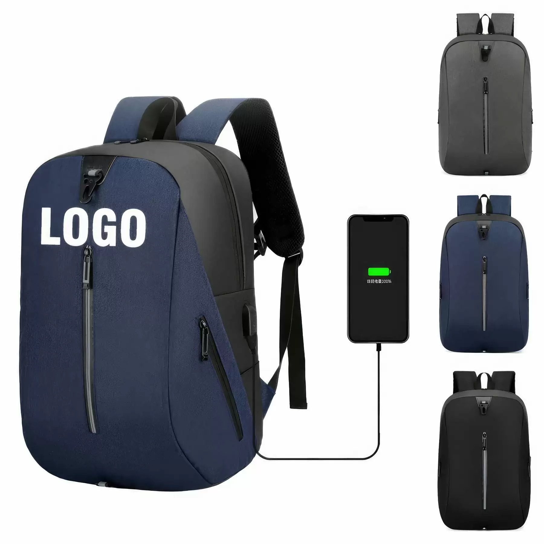 Custom Waterproof Laptop Backpack with USB Charging Port