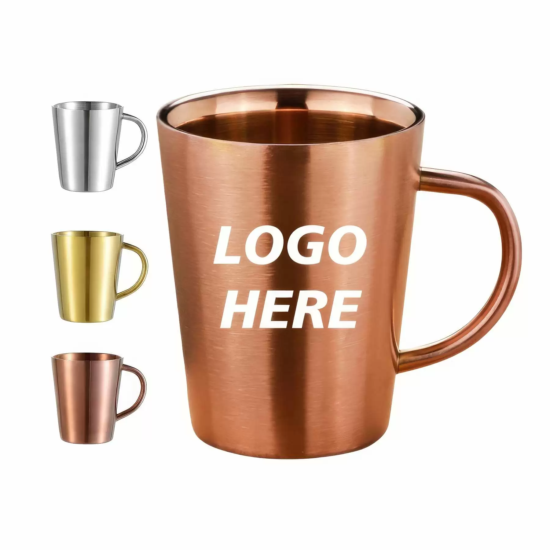 Custom 12 oz Double Walled Stainless Steel Coffee Mugs