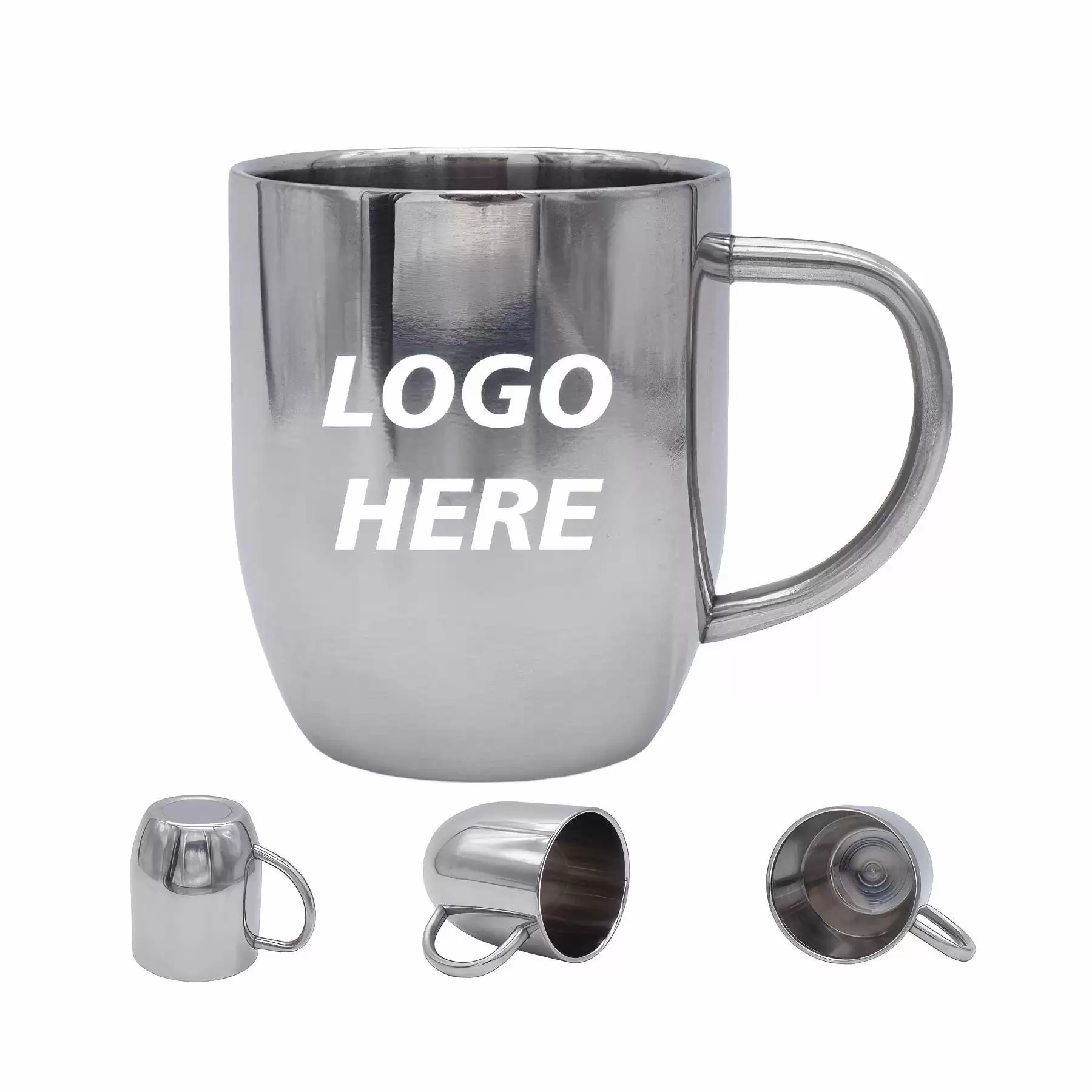 Custom 13.5 oz Double Walled Stainless Steel Coffee Mugs