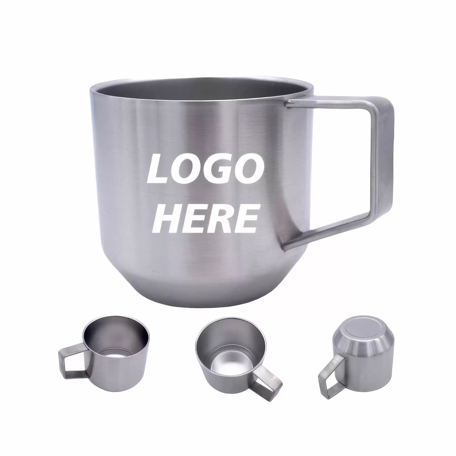 Custom 13 oz Double Walled Stainless Steel Coffee Mugs