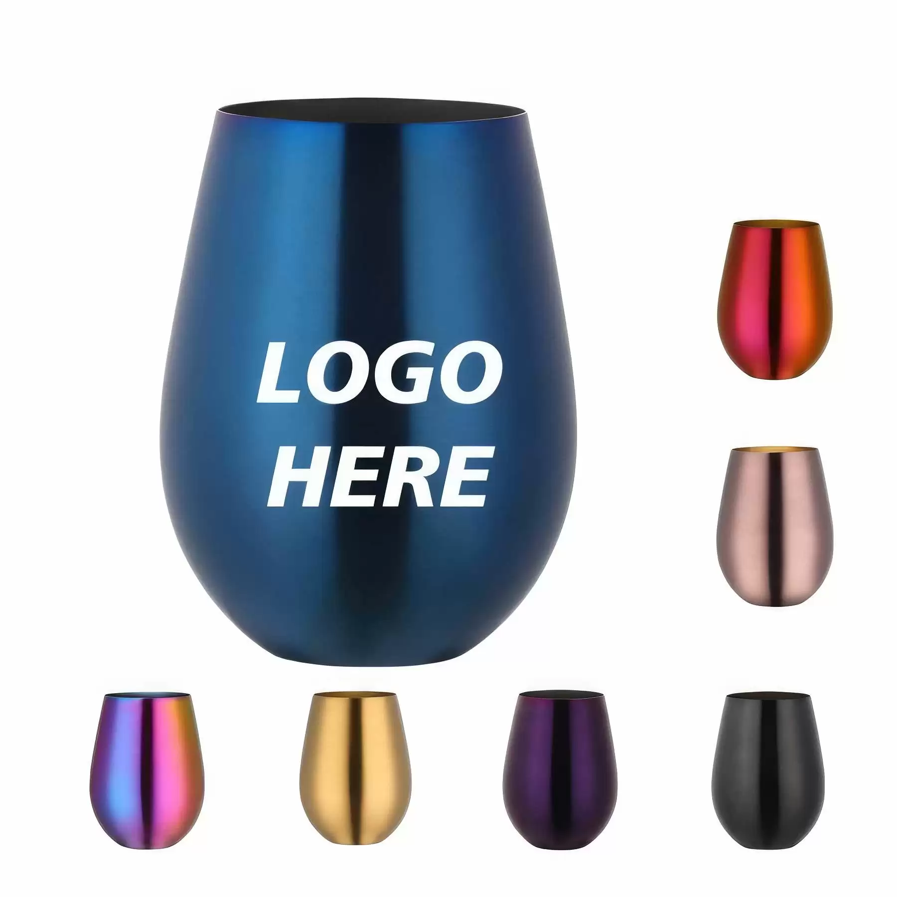 Custom 17 oz Stainless Steel Unbreakable Wine Glasses