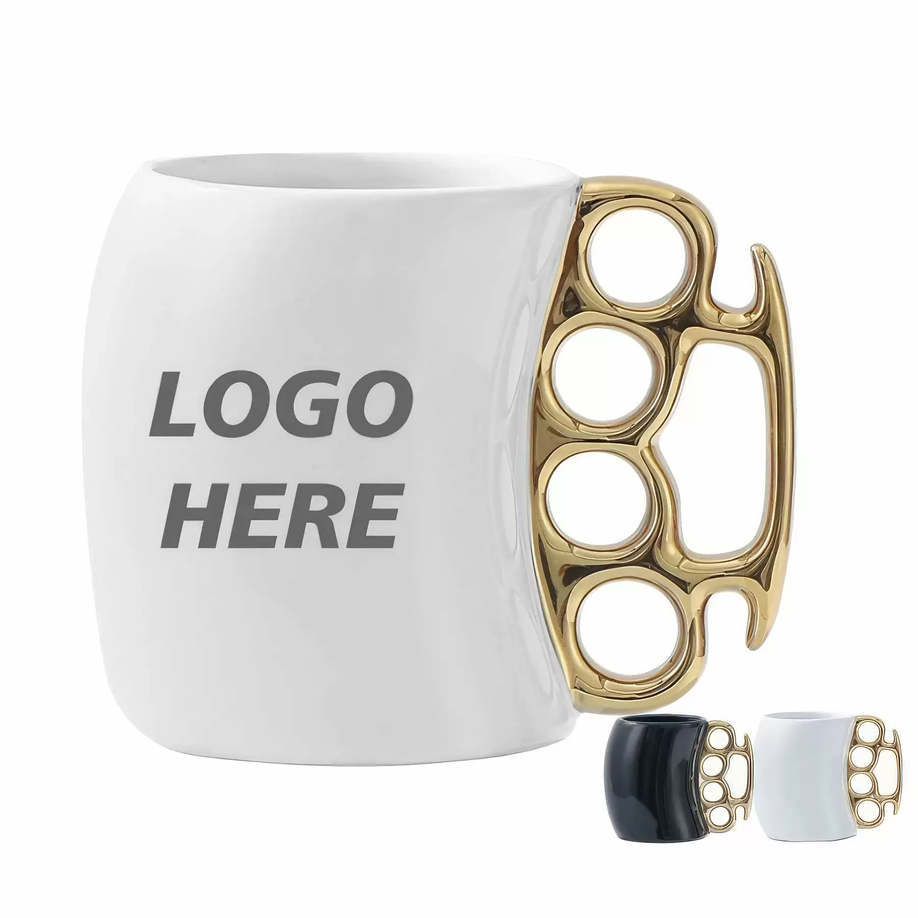 Custom 13.5 oz Fisticup Ceramic Knuckleduster Mug