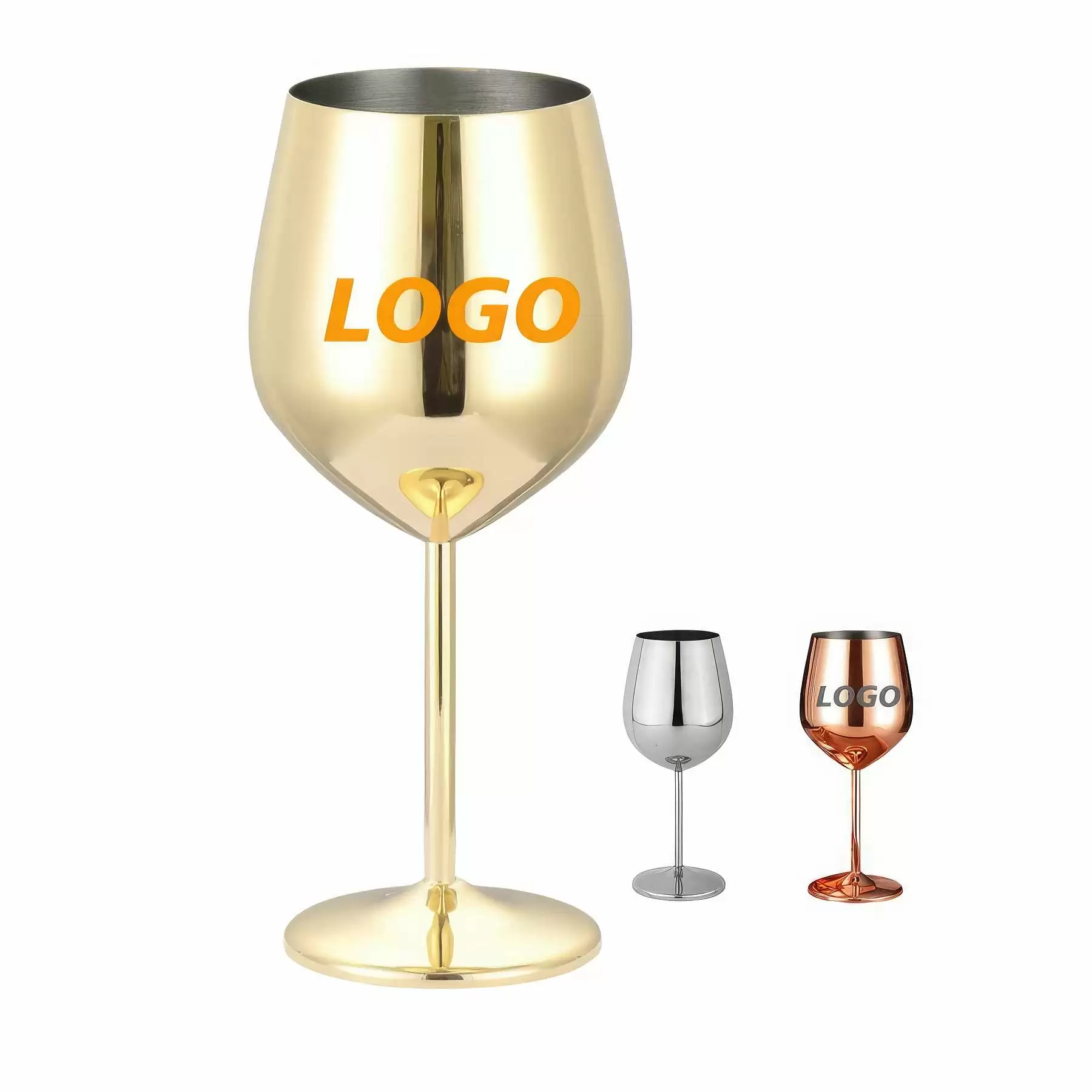 Custom 17 oz Stainless Steel Wine Glasses