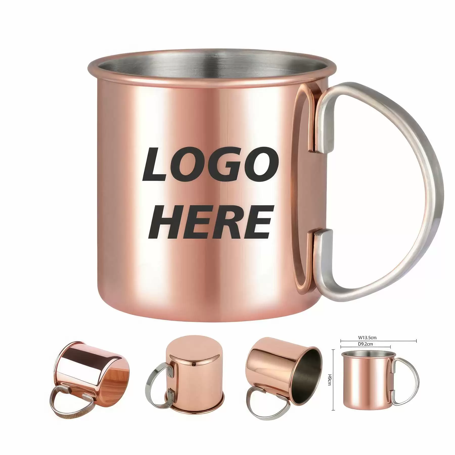 Custom 16 oz Stainless Steel Big Grip Beer Mug