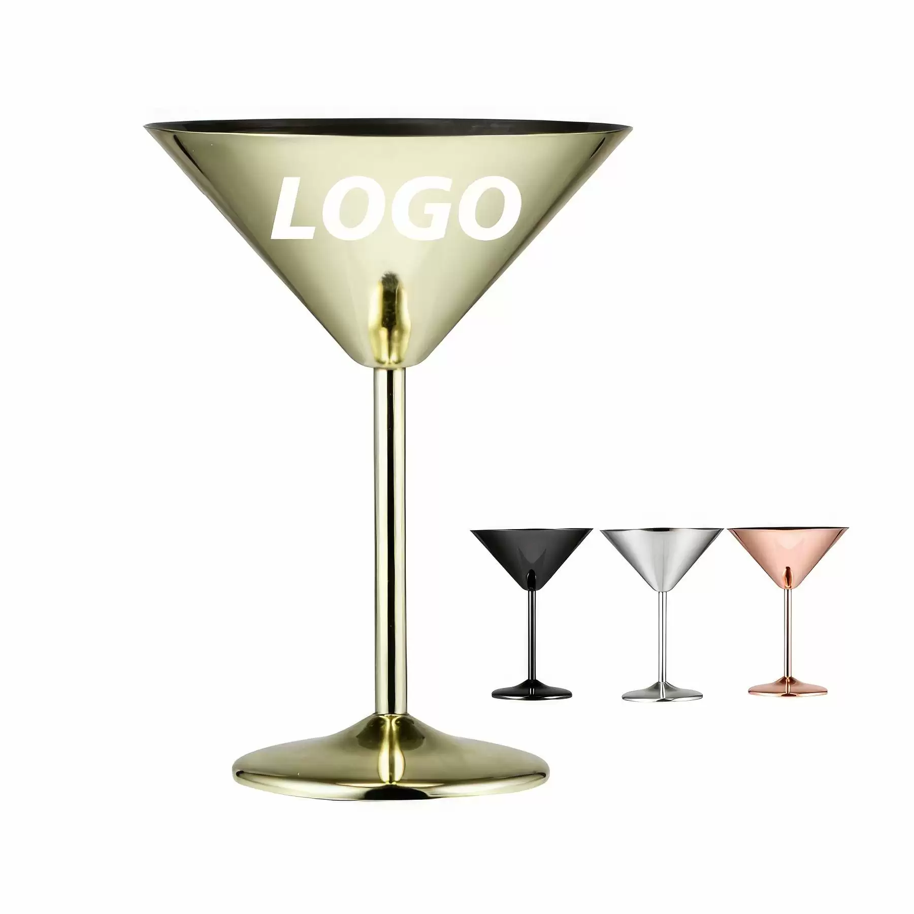 Custom 7 oz Stainless Steel Margarita Glasses