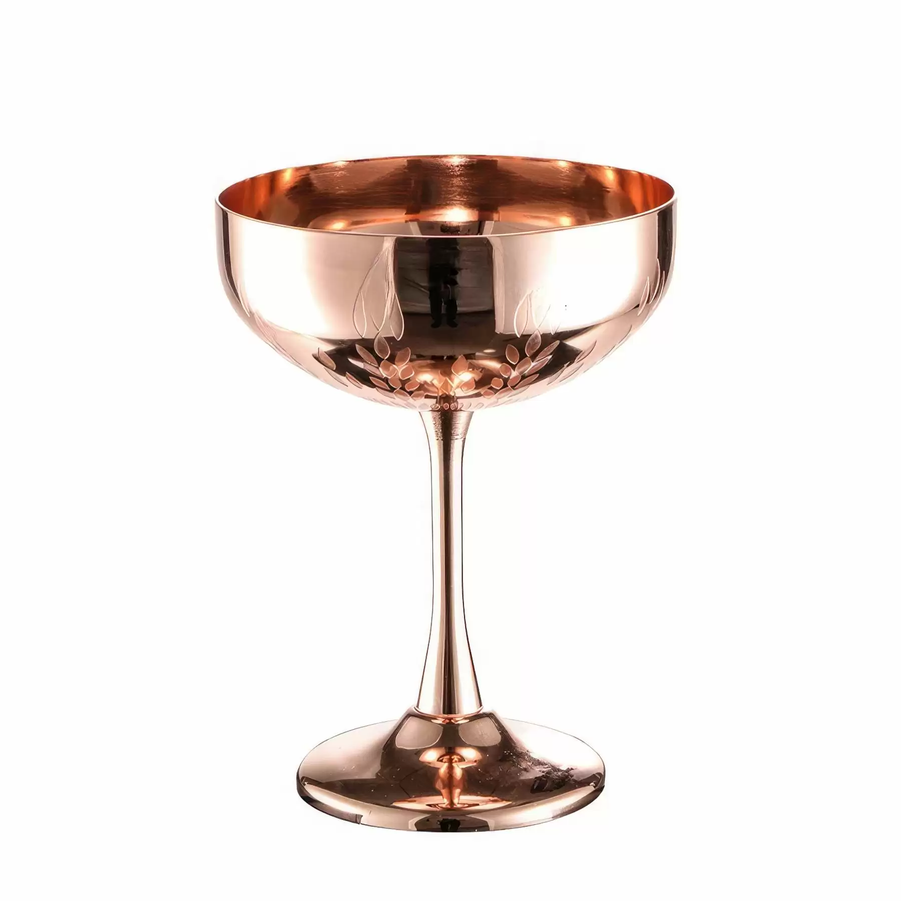 Custom 9 oz Stainless Steel Carved Martini Glass - Image 2