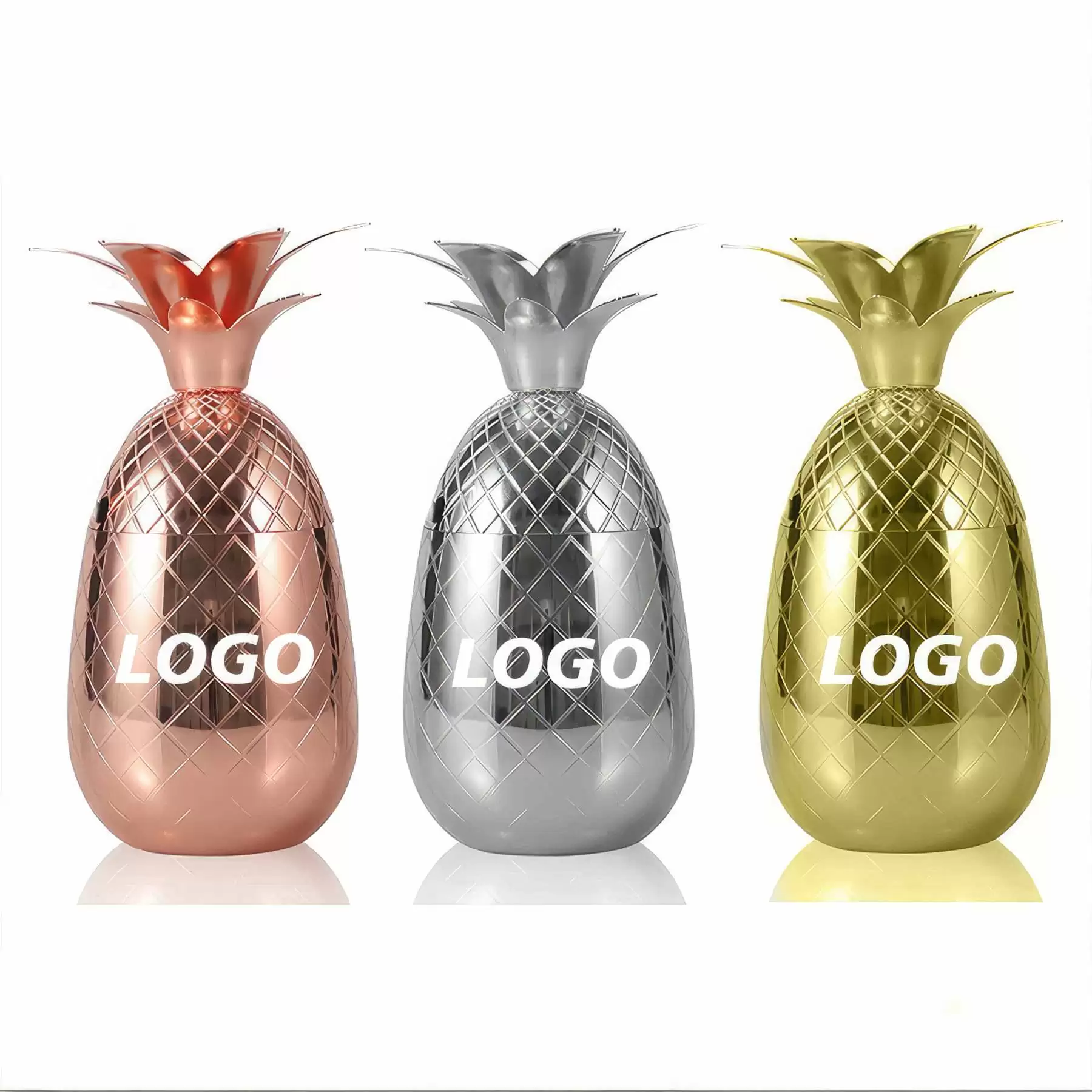 Custom 14 oz Stainless Steel Pineapple Cup