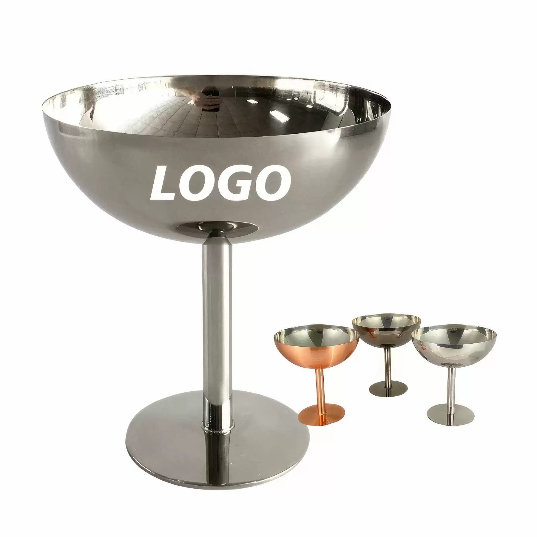 Custom 7 oz Stainless Steel Martini Glass
