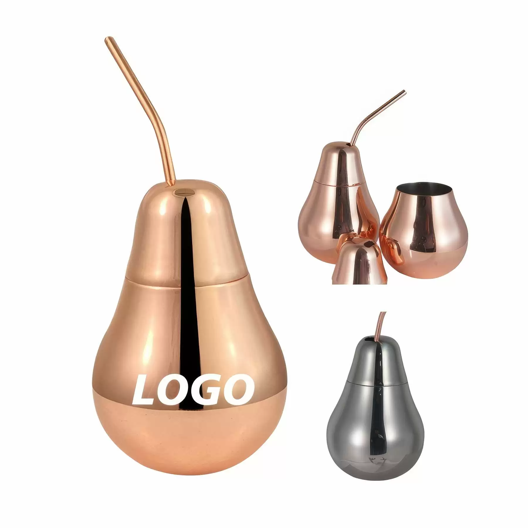 Custom 14 oz Stainless Steel Pear Cup