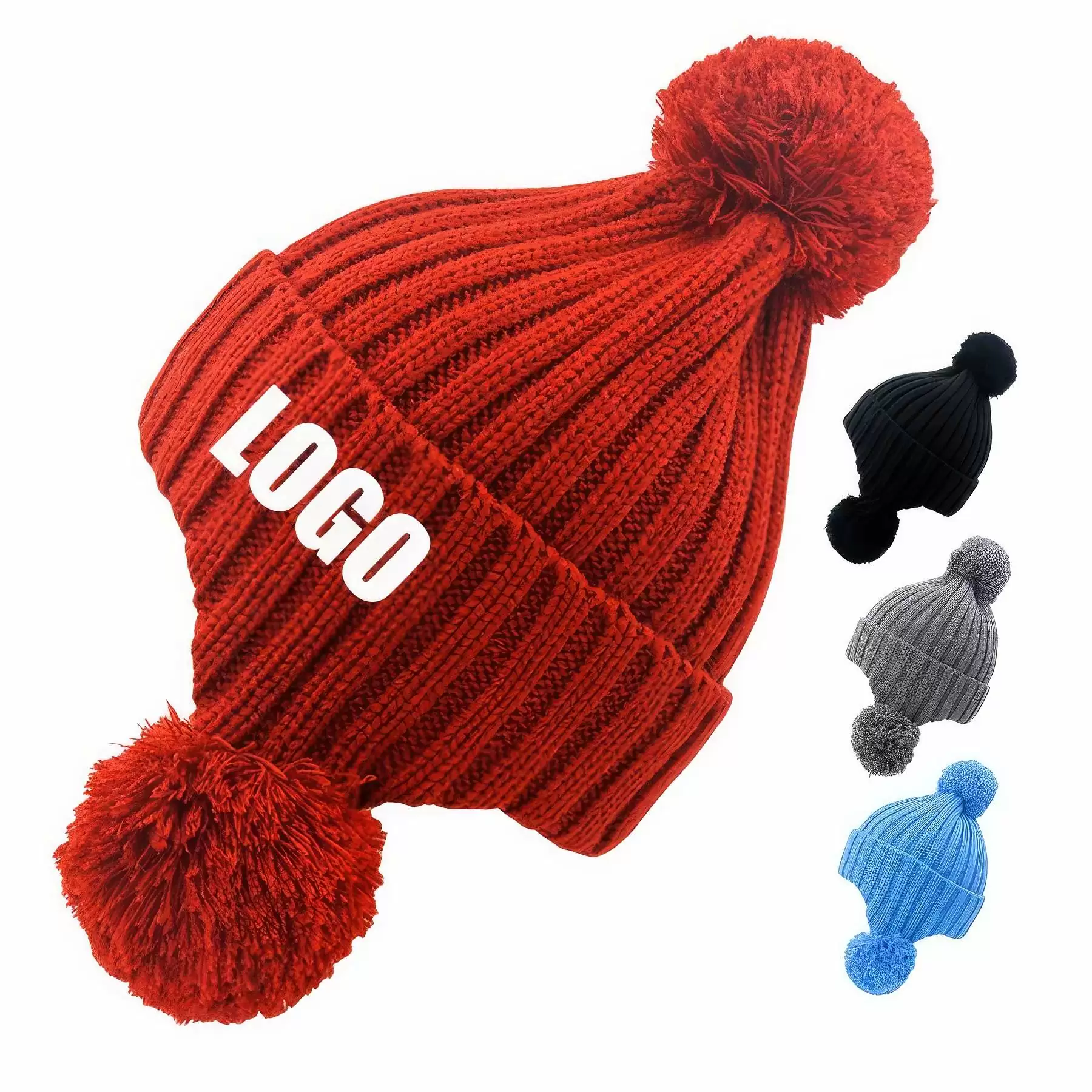 Custom Beanie Hats Winter Knitted Caps With Earflaps