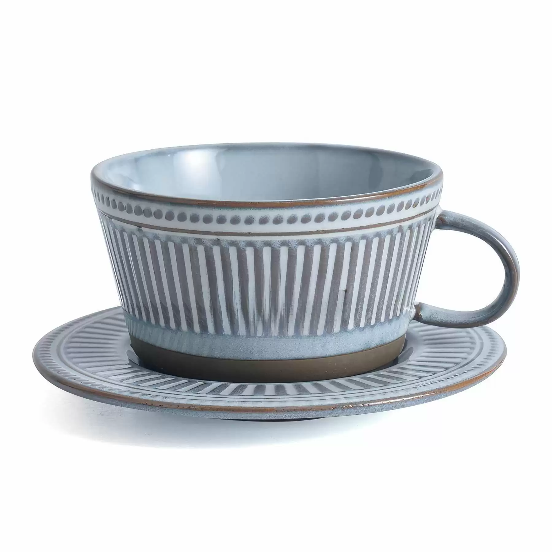 Custom 10 oz Ceramic Coffee Mug Saucer Set - Image 2