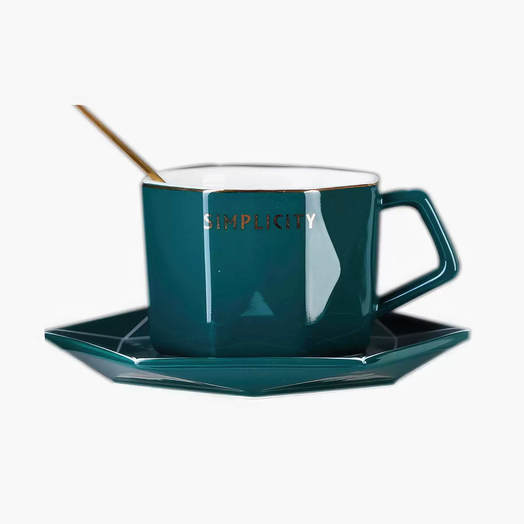 Custom 6 oz Ceramic Coffee Mug Saucer Set - Image 2