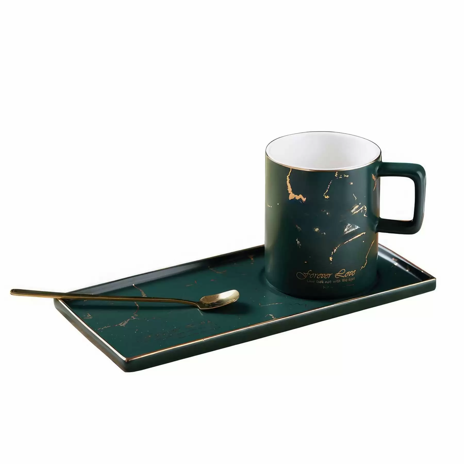 Custom 9 oz Ceramic Coffee Mug Saucer Set - Image 2