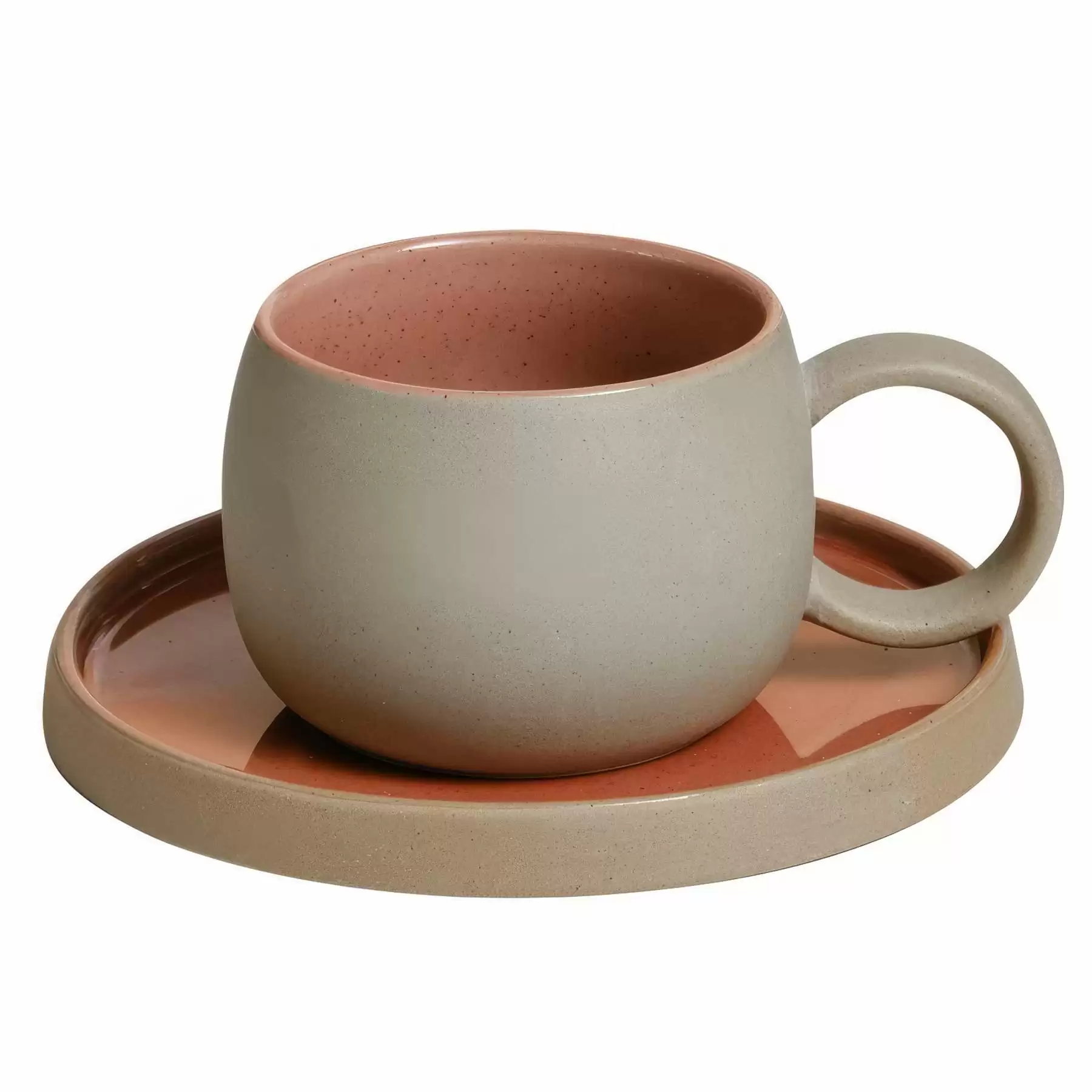 Custom 8 oz Ceramic Coffee Mug Saucer Set - Image 2