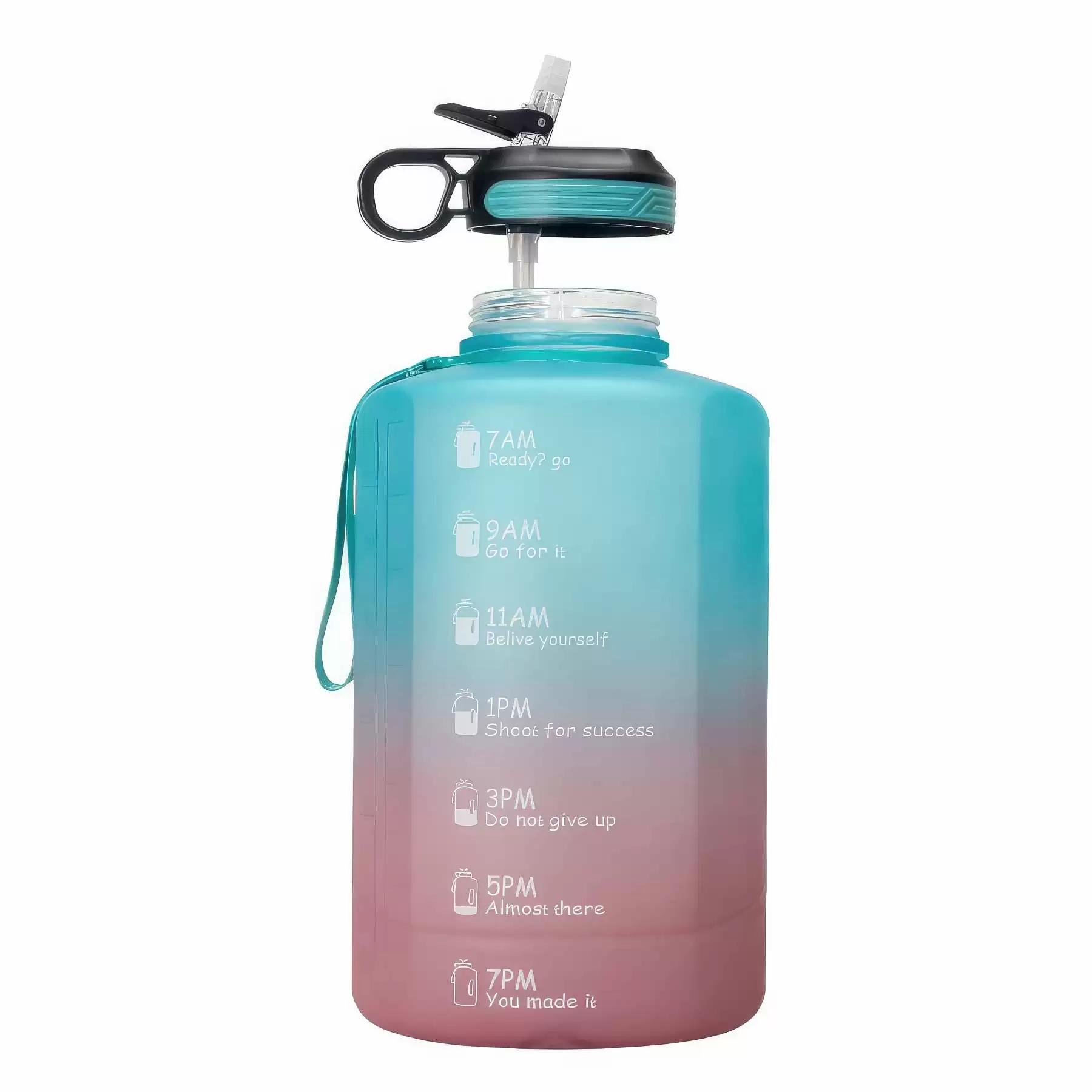 Custom 1 Gallon Water Bottle With Time Marker - Image 2