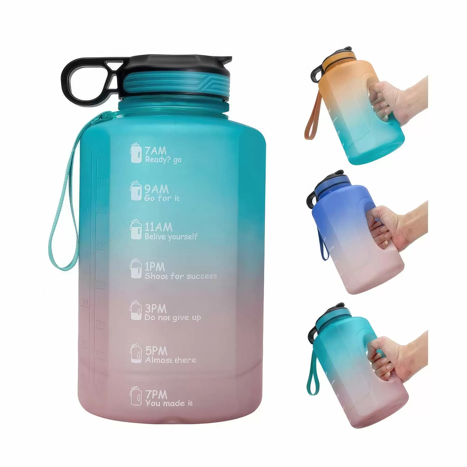 Custom 1 Gallon Water Bottle With Time Marker
