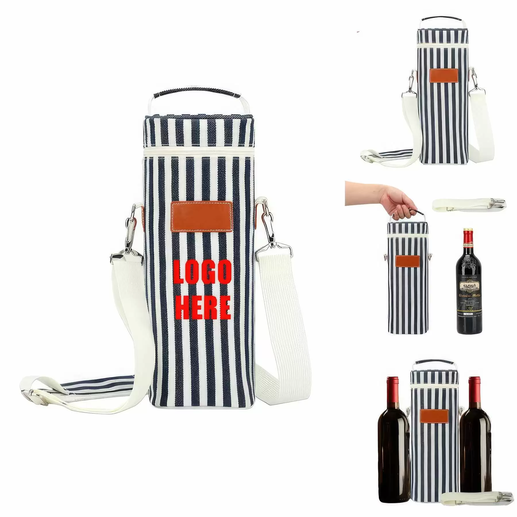 Custom Insulated 1 Bottle Wine Tote Carrier