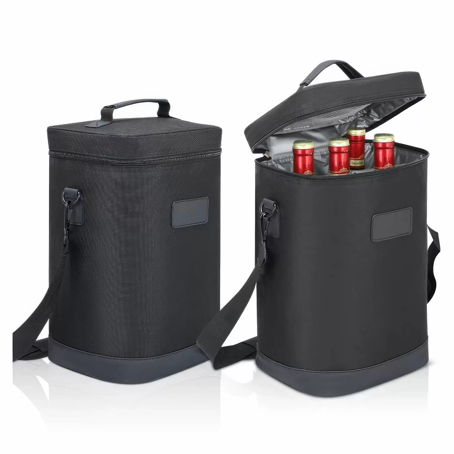 Custom Insulated 4 Bottle Wine Gift Tote Carrier - Image 2