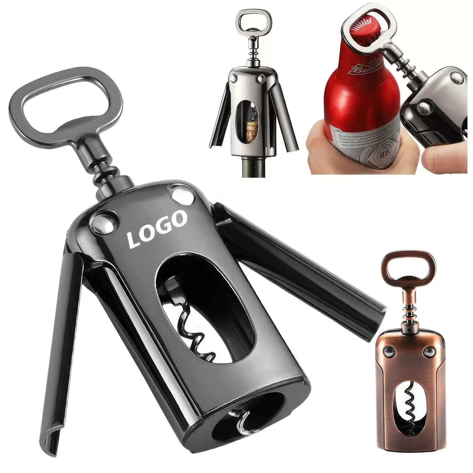 Custom Zinc Alloy Premium Wing Corkscrew Wine Bottle Opener