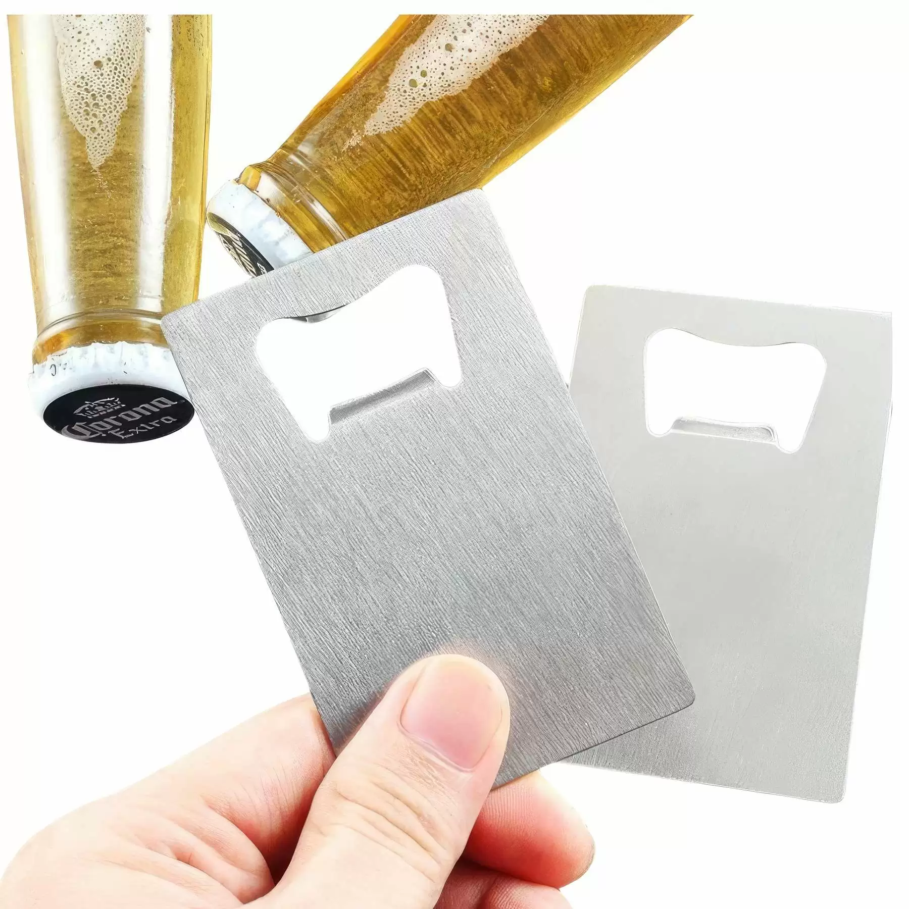 Custom Stainless Steel Credit Card Size Beer Bottle Opener - Image 2