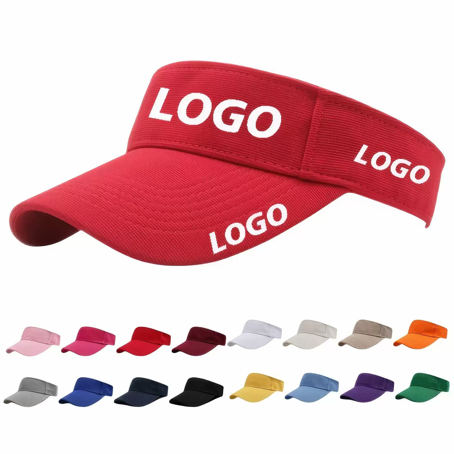 Custom Adjustable Sun Visor Caps for Women and Men