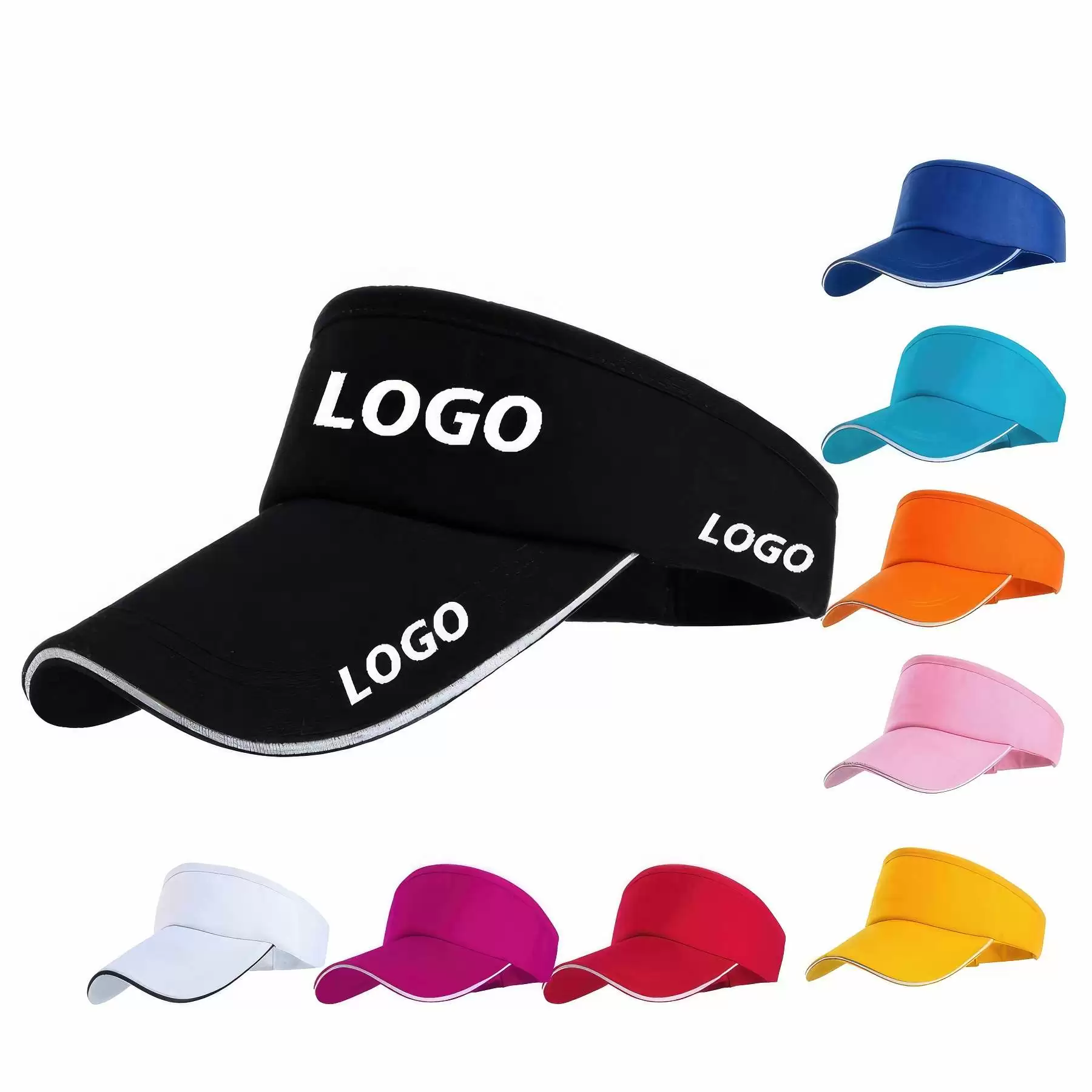 Custom Adjustable Sun Visor Caps for Women and Men