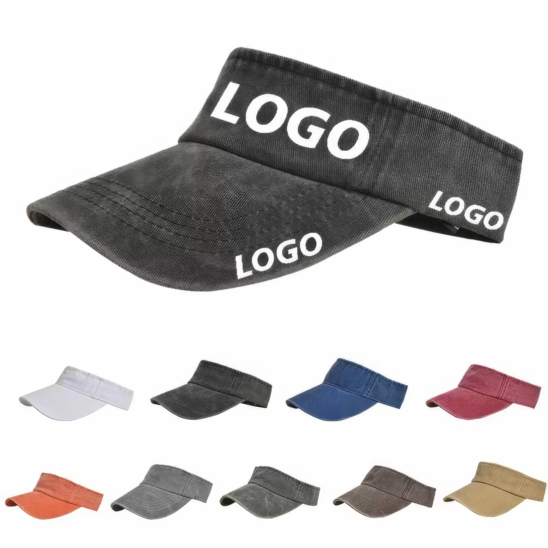 Custom Sports Adjustable Sun Visor Caps for Women and Men